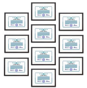 Kit com 10 Molduras para Diploma, Certificado 20x30cm Quadros Preto e Branco de 40x30cm Kit com 10 Molduras para Diploma, Certificado 20x30cm Quadros Preto e Branco de 40x30cm