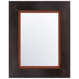 Espelho Cristal com Moldura Marrom Café e Vermelho