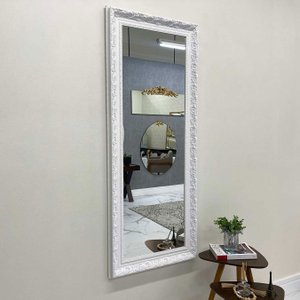 Espelho Cristal Decorativo com Moldura Laqueada Branca Espelho Cristal Decorativo com Moldura Laqueada Branca