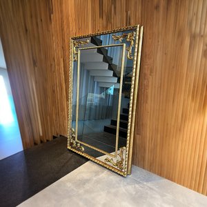 Espelho de Chão Grande Clássico com Moldura em Folha de Ouro - Escolha o Tamanho