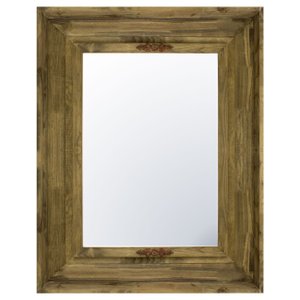 Espelho Decorativo com Moldura Rústica com Apliques Vermelhos