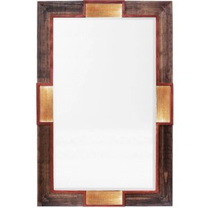 Espelho Decorativo com Moldura Rústica e Detalhes Dourados