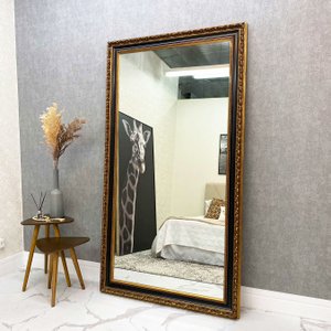 Espelho Decorativo Cristal  na Cor Dourado Envelhecido e Preto