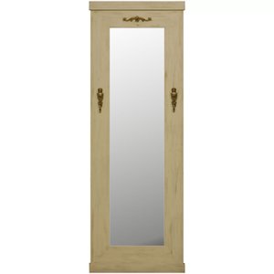 Espelho Decorativo Rústico Branco Patinado Envelhecido com Apliques Dourados Espelho Decorativo Rústico Branco Patinado Envelhecido com Apliques Dourados