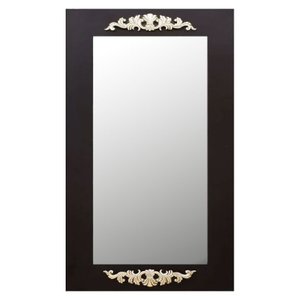 Espelho Decorativo Rústico com Moldura Preta e Apliques na Cor Prata Espelho Decorativo Rústico com Moldura Preta e Apliques na Cor Prata