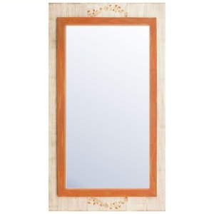 Espelho Decorativo Rústico Moldura Laranja e Branco Patinado 130x70 cm Espelho Decorativo Rústico Moldura Laranja e Branco Patinado 130x70 cm