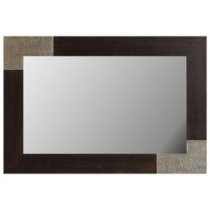 Espelho Decorativo Rústico Moldura Marrom com Acabamento Folheado em Prata Espelho Decorativo Rústico Moldura Marrom com Acabamento Folheado em Prata