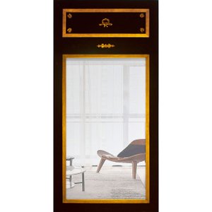 Espelho Decorativo Rústico Preto Patinado com Acabamento e Apliques Dourados Espelho Decorativo Rústico Preto Patinado com Acabamento e Apliques Dourados