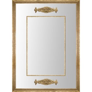 Espelho Dourado Clássico Decorativo com Apliques Folheados