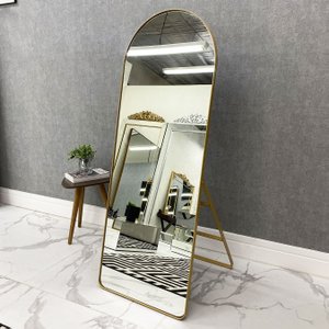 Espelho Formato Oval Base Reta com Estrutura em Aço Carbono e Suporte Espelho Formato Oval Base Reta com Estrutura em Aço Carbono e Suporte