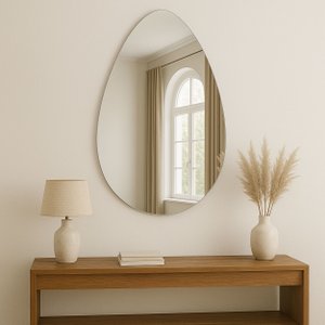 Espelho Gota Moderno com Borda Infinita em Base de MDF 80x130 cm