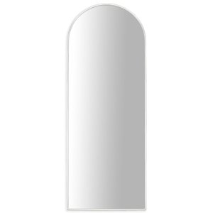 Espelho Semi Oval Decorativo com Moldura Branca Fosca