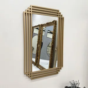 Espelho Moderno Retangular: Design Elegante, Moldura em MDF Vazado 50x80CM