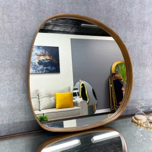 Espelho Orgânico com Borda Amadeirada - Charme Natural - Ideal para Ambientes Aconchegantes