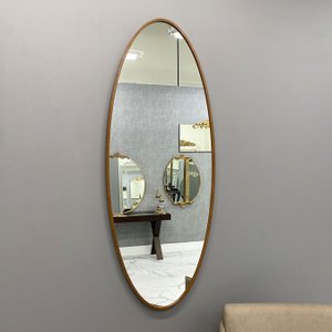 Espelho Oval com Moldura em MDF Revestida de Madeira Curupixá: Elegância para Sua Decoração Espelho Oval com Moldura em MDF Revestida de Madeira Curupixá: Elegância para Sua Decoração