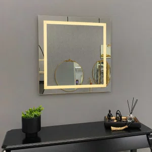Espelho Quadrado Moderno Jateado com LED e Sensor Touch: Elegância e Sofisticação