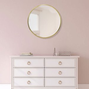 Espelho Redondo com Moldura Alumínio Dourado Brilho - Sofisticação e Elegância na Decoração