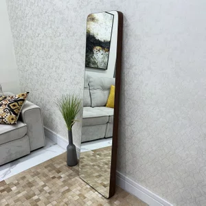 Espelho Retangular em Base de MDF Amadeirada com Profundidade e Fatiada 50x170cm