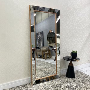 Espelho Retangular Moderno com Borda e Filetes Folheados à mão com Folha Cobre. Espelho Retangular Moderno com Borda e Filetes Folheados à mão com Folha Cobre.