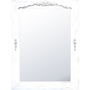 Espelho Rústico Branco Provençal com Apliques 90x120cm Espelho Rústico Branco Provençal com Apliques 90x120cm