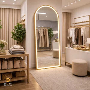 Espelho Solaris Formato Janela Com LED COB Frontal e Moldura Laqueada Premium