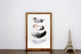 Quadro Decorativo Rústico Ilustração Penas Coloridas 40x60cm