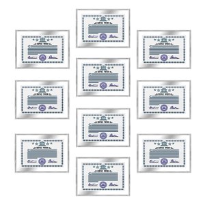 Kit 10 Molduras de Alumínio para Certificados e Diplomas 20x30cm Kit 10 Molduras de Alumínio para Certificados e Diplomas 20x30cm