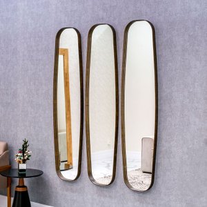 Kit de Espelhos Retangulares Arredondados Borda Amadeirada Cor Imbuia 120x170 cm Kit de Espelhos Retangulares Arredondados Borda Amadeirada Cor Imbuia 120x170 cm