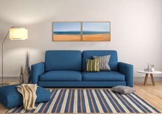 Kit de Quadros Decor Paisagem Mar Kit com 2 Quadros de 78x53cm