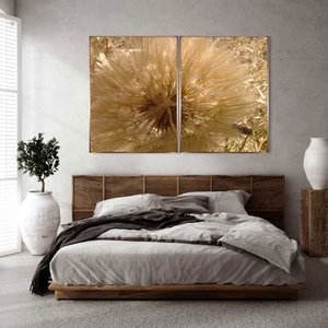 Kit de Quadros Flor Dente de Leão com Moldura Chanfrada 185x120 cm Kit de Quadros Flor Dente de Leão com Moldura Chanfrada 185x120 cm