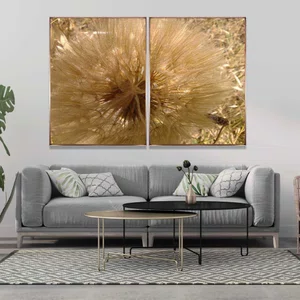 Kit de Quadros Flor Dente de Leão com Moldura Chanfrada 185x120 cm