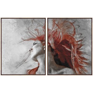 Kit de Telas Mulher em Preto e Branco 2 Quadros de 70x90 cm Kit de Telas Mulher em Preto e Branco 2 Quadros de 70x90 cm