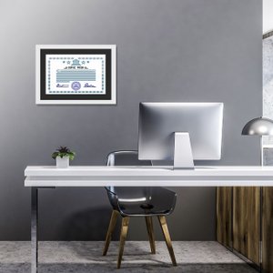 Moldura para Certificado Diploma 20x30cm Quadro Branco e Preto com Vidro
