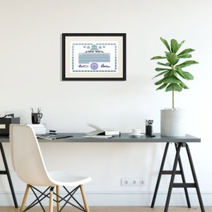 Moldura para Certificado Diploma 20x30cm Quadro Preto e Creme com Vidro