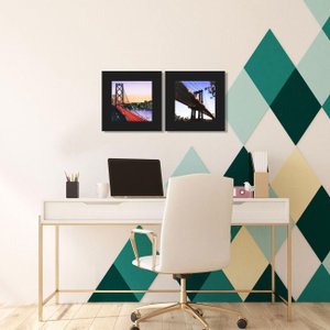 Par de Quadros Arquitetura Pontes New York 40x40 cm