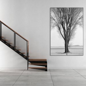 Par de Quadros Grandes em Preto e Branco Árvore Sem Folhas 120x180cm Par de Quadros Grandes em Preto e Branco Árvore Sem Folhas 120x180cm