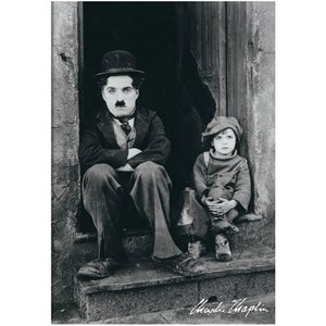 Poster Charlie Chaplin Doorway 60x90cm com/sem Moldura - Decore Pronto