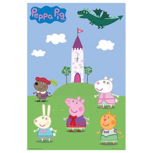 Quadro decorativo A4 Desenho Peppa Pig Serie