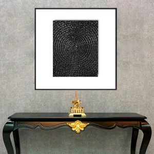 Quadro Abstrato Arte Moderna em Preto e Branco com Moldura e Vidro Quadro Abstrato Arte Moderna em Preto e Branco com Moldura e Vidro