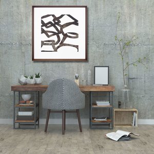 Quadro Abstrato com Moldura Chanfrada Arte Moderna 70x70cm