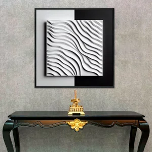 Quadro Abstrato Geométrico do Design Moderno ao Contraste com Moldura e Vidro Quadro Abstrato Geométrico do Design Moderno ao Contraste com Moldura e Vidro