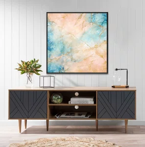 Quadro Abstrato Mármore de Luxo Tons Suaves e Elegantes com Moldura e Vidro Quadro Abstrato Mármore de Luxo Tons Suaves e Elegantes com Moldura e Vidro