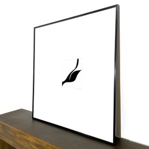 Quadro Abstrato Moderno: Estilo com Moldura Preta e Paspatur Branco Sofisticado