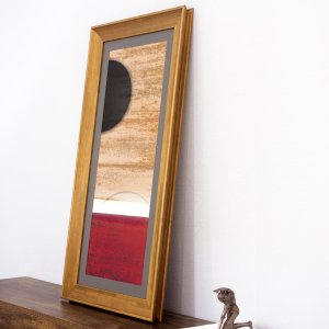 Quadro Abstrato Personalizado Meia Lua 45x90cm