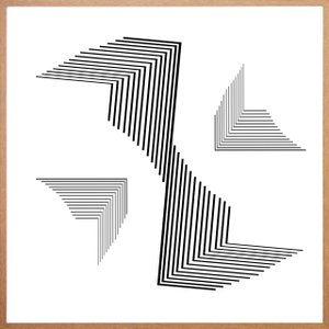 Quadro Abstrato Riscos Geométricos Minimalista 70x70cm