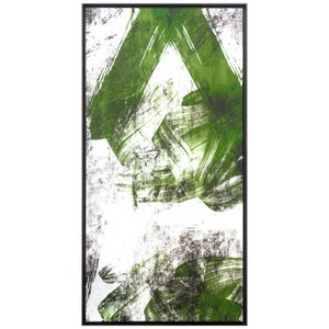 Quadro Abstrato Tela Canvas com Moldura Preta 50x100cm