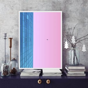 Quadro Arquitetura Fachada em Vidro de Edifício 60x80cm