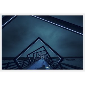 Quadro Arquitetura Ponte em Lowa Estados Unidos a Noite 90x60cm