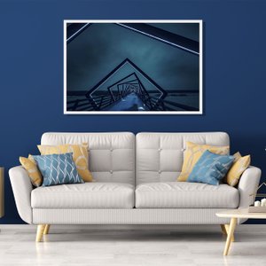 Quadro Arquitetura Ponte em Lowa Estados Unidos a Noite 90x60cm