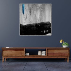 Quadro Arte Abstrata Tela Canvas com Moldura Prata - Escolha o Tamanho